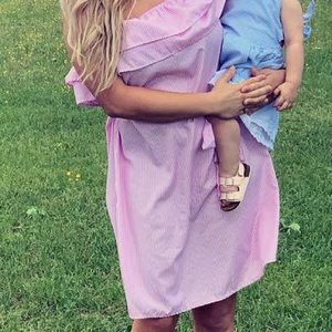 Pink stripe boutique dress